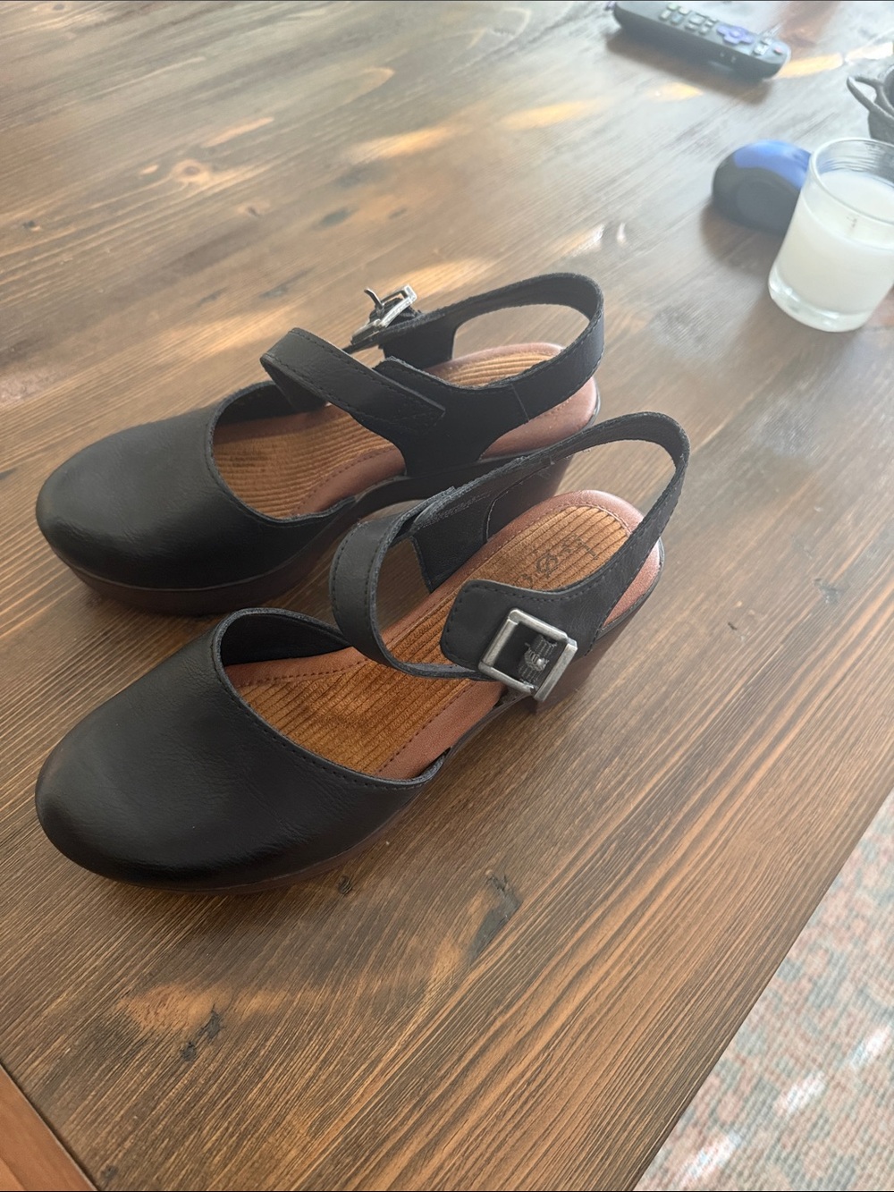 Women's Black B.O.C. Buckle Slingback Clogs with Cushioned Footbed